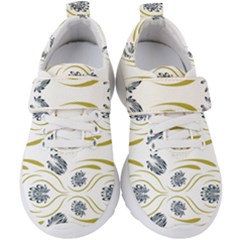 Folk Flowers Print Floral Pattern Ethnic Art Kids  Velcro Strap Shoes by Eskimos