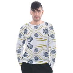 Folk Flowers Print Floral Pattern Ethnic Art Men s Long Sleeve Raglan Tee