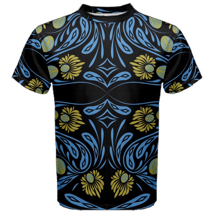 Folk flowers print Floral pattern Ethnic art Men s Cotton Tee