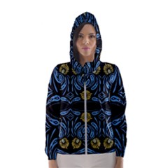 Folk Flowers Print Floral Pattern Ethnic Art Women s Hooded Windbreaker by Eskimos