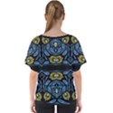 Folk flowers print Floral pattern Ethnic art V-Neck Dolman Drape Top View2