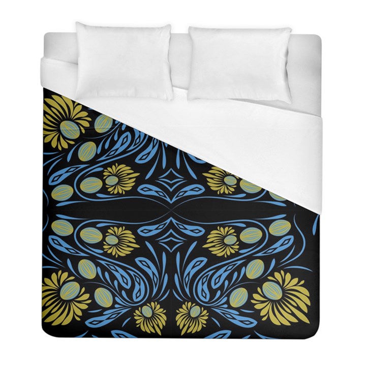 Folk flowers print Floral pattern Ethnic art Duvet Cover (Full/ Double Size)