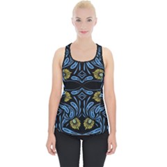 Folk Flowers Print Floral Pattern Ethnic Art Piece Up Tank Top by Eskimos