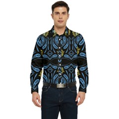 Folk Flowers Print Floral Pattern Ethnic Art Men s Long Sleeve  Shirt by Eskimos