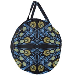 Folk Flowers Print Floral Pattern Ethnic Art Giant Round Zipper Tote by Eskimos