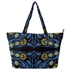 Folk Flowers Print Floral Pattern Ethnic Art Full Print Shoulder Bag by Eskimos