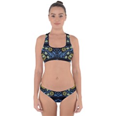 Folk Flowers Print Floral Pattern Ethnic Art Cross Back Hipster Bikini Set by Eskimos