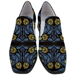 Folk Flowers Print Floral Pattern Ethnic Art Women Slip On Heel Loafers by Eskimos