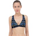 Folk flowers print Floral pattern Ethnic art Classic Banded Bikini Top View1