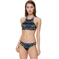 Folk Flowers Print Floral Pattern Ethnic Art Banded Triangle Bikini Set by Eskimos