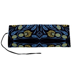 Folk Flowers Print Floral Pattern Ethnic Art Roll Up Canvas Pencil Holder (s) by Eskimos