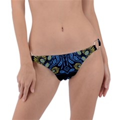 Folk Flowers Print Floral Pattern Ethnic Art Ring Detail Bikini Bottom by Eskimos