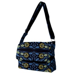 Folk Flowers Print Floral Pattern Ethnic Art Full Print Messenger Bag (l) by Eskimos