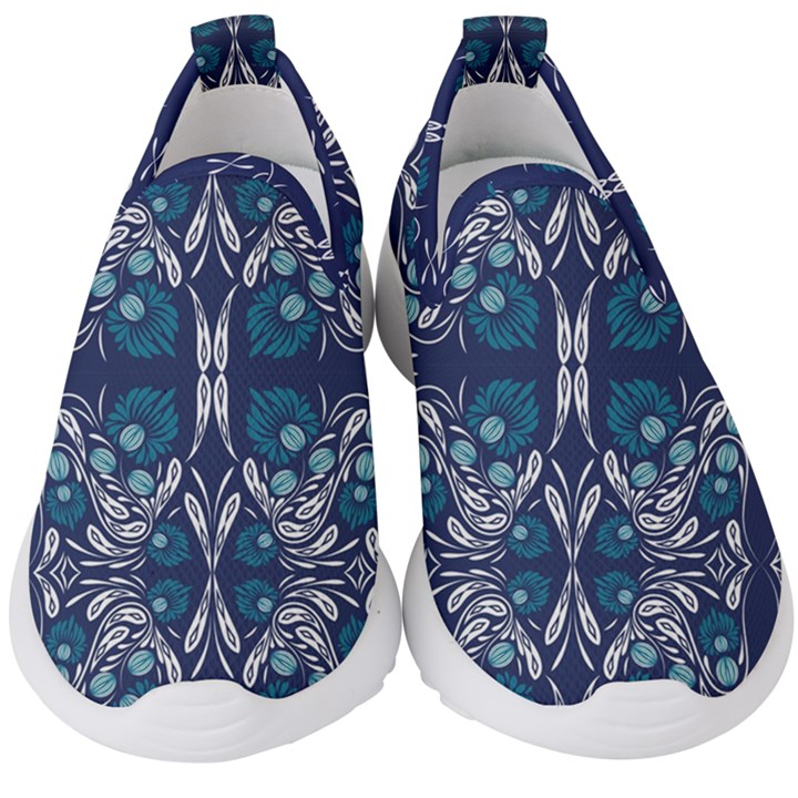 Folk flowers print Floral pattern Ethnic art Kids  Slip On Sneakers