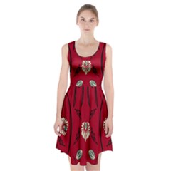 Folk Flowers Print Floral Pattern Ethnic Art Racerback Midi Dress by Eskimos