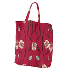 Folk Flowers Print Floral Pattern Ethnic Art Giant Grocery Tote by Eskimos