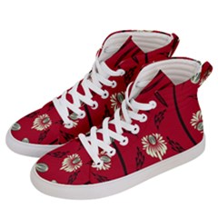 Folk Flowers Print Floral Pattern Ethnic Art Men s Hi-top Skate Sneakers by Eskimos