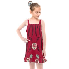 Folk Flowers Print Floral Pattern Ethnic Art Kids  Overall Dress by Eskimos