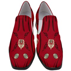 Folk Flowers Print Floral Pattern Ethnic Art Women Slip On Heel Loafers by Eskimos