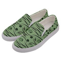 Folk Flowers Print Floral Pattern Ethnic Art Men s Canvas Slip Ons by Eskimos