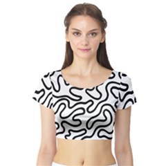 Patern Vector Short Sleeve Crop Top by nate14shop