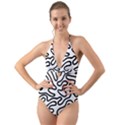 Patern Vector Halter Cut-Out One Piece Swimsuit View1