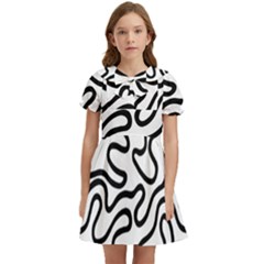 Patern Vector Kids  Bow Tie Puff Sleeve Dress