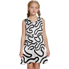 Patern Vector Kids  Sleeveless Tiered Mini Dress