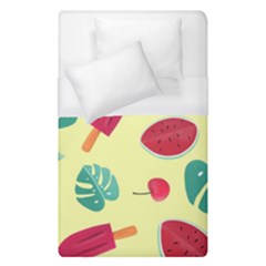 Watermelon Leaves Cherry Background Pattern Duvet Cover (single Size) by nate14shop