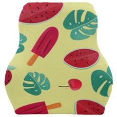 Watermelon Leaves Cherry Background Pattern Car Seat Velour Cushion  by nate14shop