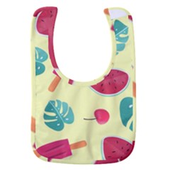 Watermelon Leaves Cherry Background Pattern Baby Bib by nate14shop