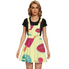 Watermelon Leaves Cherry Background Pattern Apron Dress