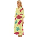 Watermelon Leaves Cherry Background Pattern Midsummer Wrap Dress View2