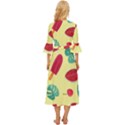 Watermelon Leaves Cherry Background Pattern Midsummer Wrap Dress View4