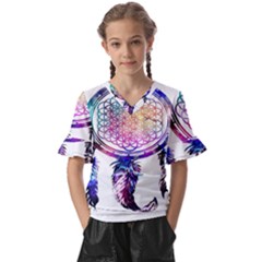 Bring Me The Horizon  Kids  V-neck Horn Sleeve Blouse by nate14shop