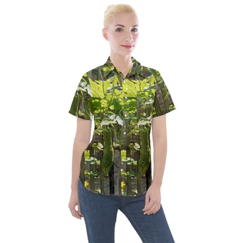 Bitter Melon Women s Short Sleeve Pocket Shirt by artworkshop