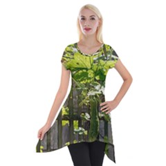 Bitter Melon Short Sleeve Side Drop Tunic by artworkshop