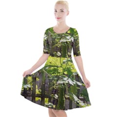 Bitter Melon Quarter Sleeve A-line Dress by artworkshop