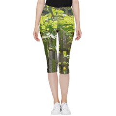 Bitter Melon Inside Out Lightweight Velour Capri Leggings  by artworkshop