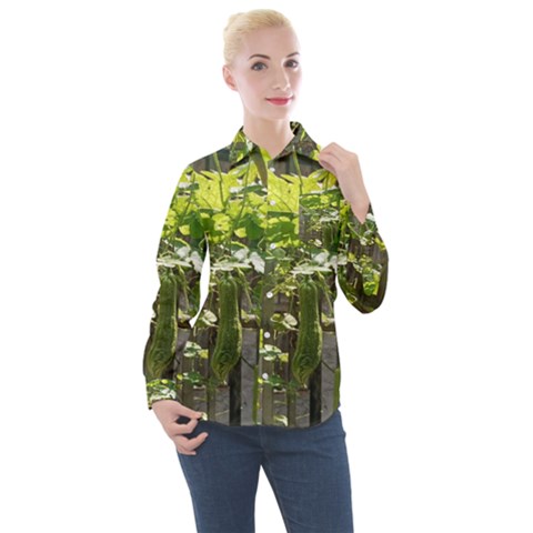 Bitter Melon Women s Long Sleeve Pocket Shirt by artworkshop