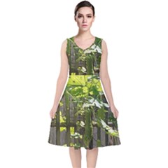 Bitter Melon V-neck Midi Sleeveless Dress  by artworkshop