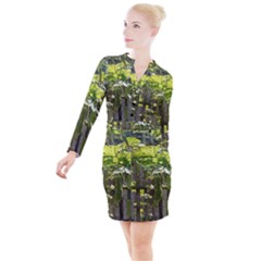 Bitter Melon Button Long Sleeve Dress by artworkshop