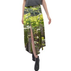 Bitter Melon Velour Split Maxi Skirt by artworkshop