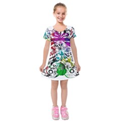 Abstrak Kids  Short Sleeve Velvet Dress by nate14shop