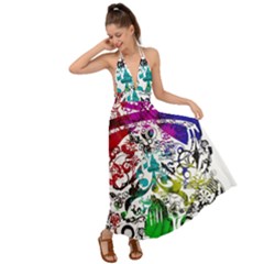 Abstrak Backless Maxi Beach Dress