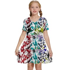 Abstrak Kids  Short Sleeve Tiered Mini Dress