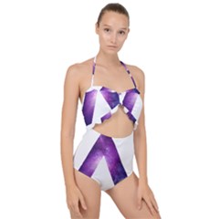 Bastille Galaksi Scallop Top Cut Out Swimsuit by nate14shop