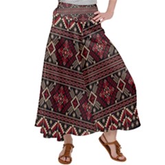 Ukrainian-folk-seamless-pattern-ornament Satin Palazzo Pants by Wegoenart