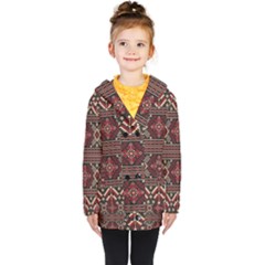 Ukrainian-folk-seamless-pattern-ornament Kids  Double Breasted Button Coat by Wegoenart