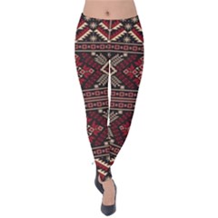 Ukrainian-folk-seamless-pattern-ornament Velvet Leggings